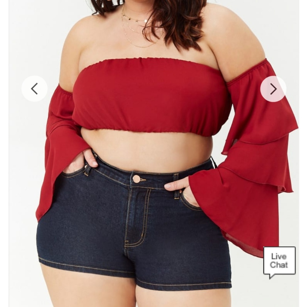 Forever21 Plus Size High-Rise Denim Shorts Size 14